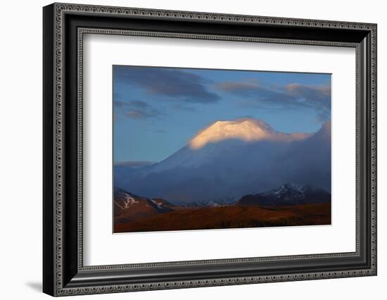 Sunset on Mt. Ngauruhoe, Tongariro National Park, Central Plateau, North Island, New Zealand-David Wall-Framed Photographic Print