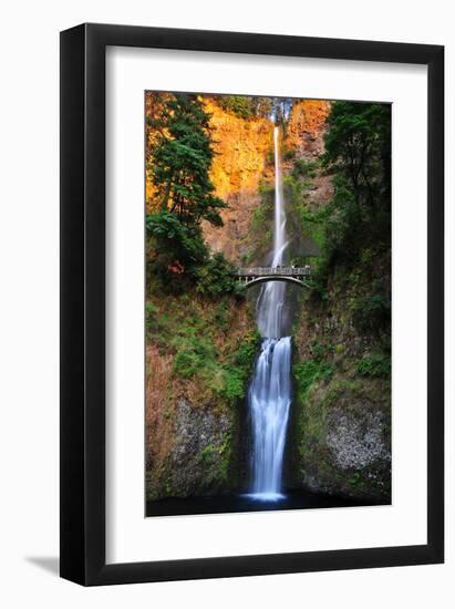 Sunset On Multnomah Falls-null-Framed Art Print