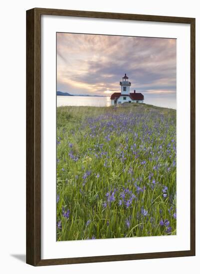 Sunset on Patos Island Lighthouse, San Juan Islands, Washington, USA-Jaynes Gallery-Framed Photographic Print