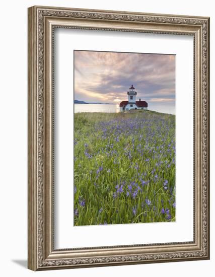 Sunset on Patos Island Lighthouse, San Juan Islands, Washington, USA-Jaynes Gallery-Framed Photographic Print