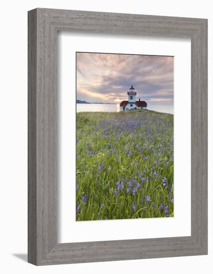 Sunset on Patos Island Lighthouse, San Juan Islands, Washington, USA-Jaynes Gallery-Framed Photographic Print