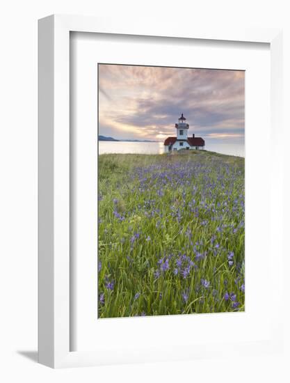 Sunset on Patos Island Lighthouse, San Juan Islands, Washington, USA-Jaynes Gallery-Framed Photographic Print