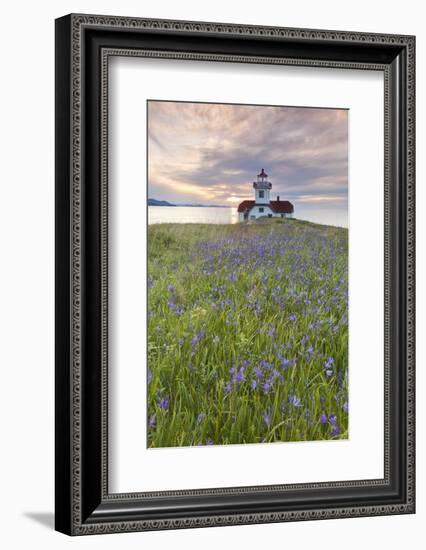 Sunset on Patos Island Lighthouse, San Juan Islands, Washington, USA-Jaynes Gallery-Framed Photographic Print