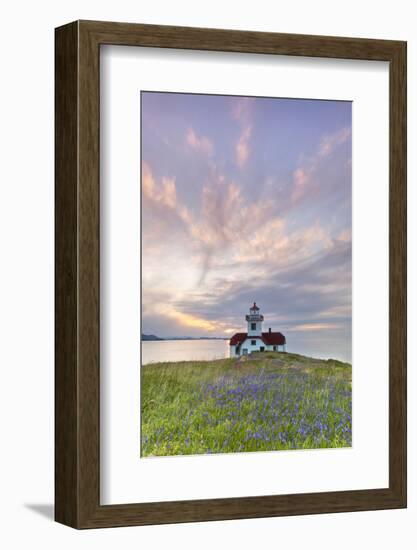 Sunset on Patos Island Lighthouse, San Juan Islands, Washington, USA-Jaynes Gallery-Framed Photographic Print