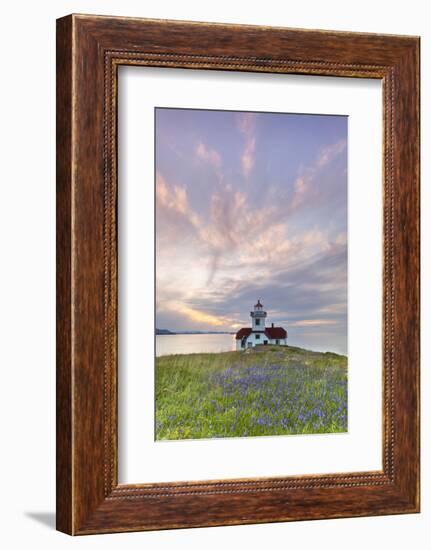 Sunset on Patos Island Lighthouse, San Juan Islands, Washington, USA-Jaynes Gallery-Framed Photographic Print