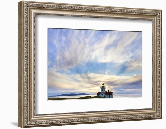 Sunset on Patos Island Lighthouse, San Juan Islands, Washington, USA-Jaynes Gallery-Framed Photographic Print