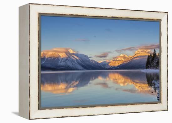 Sunset on Peaks Reflect Nto Lake Mcdonald in Glacier NP, Montana, Usa-Chuck Haney-Framed Premier Image Canvas