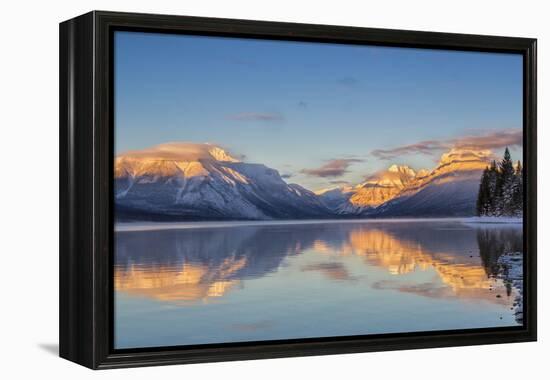 Sunset on Peaks Reflect Nto Lake Mcdonald in Glacier NP, Montana, Usa-Chuck Haney-Framed Premier Image Canvas