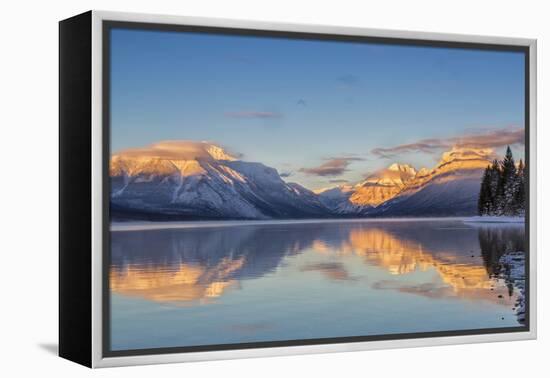 Sunset on Peaks Reflect Nto Lake Mcdonald in Glacier NP, Montana, Usa-Chuck Haney-Framed Premier Image Canvas