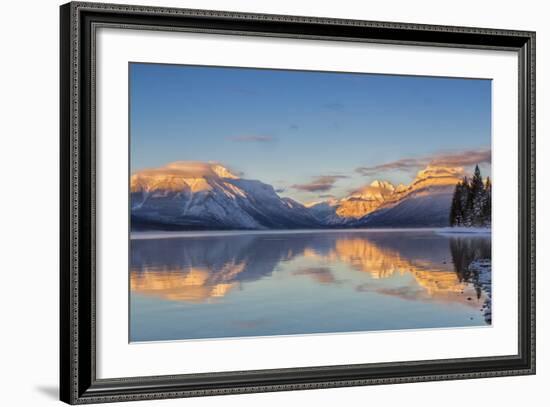 Sunset on Peaks Reflect Nto Lake Mcdonald in Glacier NP, Montana, Usa-Chuck Haney-Framed Photographic Print