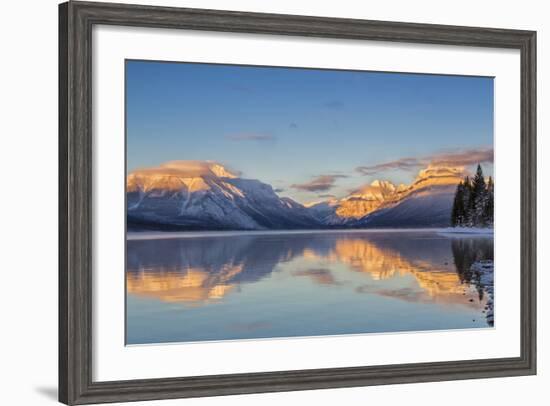 Sunset on Peaks Reflect Nto Lake Mcdonald in Glacier NP, Montana, Usa-Chuck Haney-Framed Photographic Print