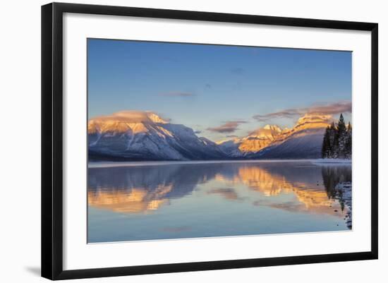 Sunset on Peaks Reflect Nto Lake Mcdonald in Glacier NP, Montana, Usa-Chuck Haney-Framed Photographic Print