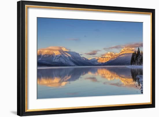 Sunset on Peaks Reflect Nto Lake Mcdonald in Glacier NP, Montana, Usa-Chuck Haney-Framed Photographic Print