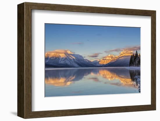 Sunset on Peaks Reflect Nto Lake Mcdonald in Glacier NP, Montana, Usa-Chuck Haney-Framed Photographic Print