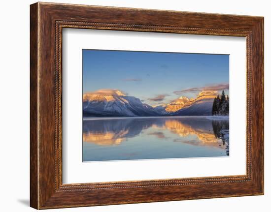 Sunset on Peaks Reflect Nto Lake Mcdonald in Glacier NP, Montana, Usa-Chuck Haney-Framed Photographic Print