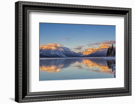 Sunset on Peaks Reflect Nto Lake Mcdonald in Glacier NP, Montana, Usa-Chuck Haney-Framed Photographic Print