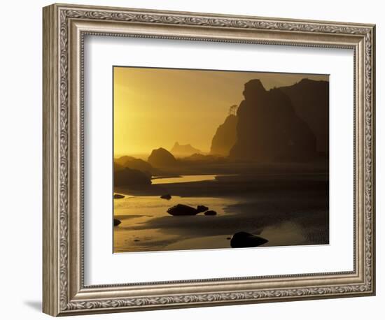 Sunset on Point of Arches, Olympic National Park, Washington, USA-Adam Jones-Framed Photographic Print