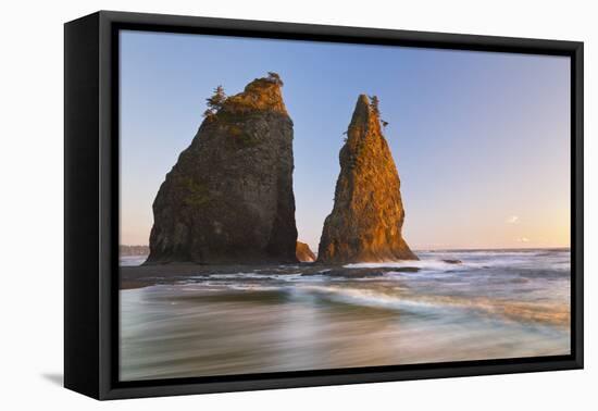 Sunset on Rialto Beach and Sea Stacks, Olympic NP, Washington, USA-Jaynes Gallery-Framed Premier Image Canvas