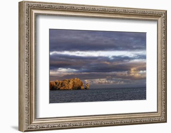 Sunset on rocky outcropping, Espanola Island, Galapagos Islands, Ecuador.-Adam Jones-Framed Photographic Print