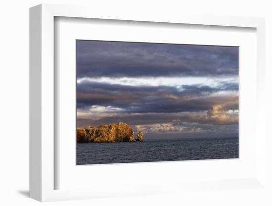 Sunset on rocky outcropping, Espanola Island, Galapagos Islands, Ecuador.-Adam Jones-Framed Photographic Print