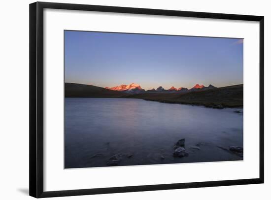 Sunset on Rossett Lake at an Altitude of 2709 Meters. Gran Paradiso National Park-Roberto Moiola-Framed Photographic Print