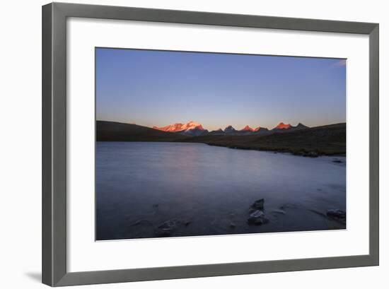 Sunset on Rossett Lake at an Altitude of 2709 Meters. Gran Paradiso National Park-Roberto Moiola-Framed Photographic Print