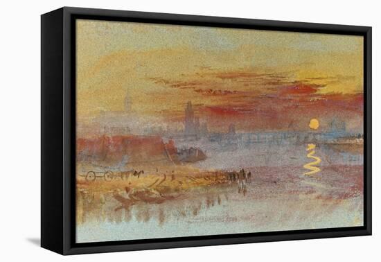 Sunset on Rouen-JMW Turner-Framed Premier Image Canvas