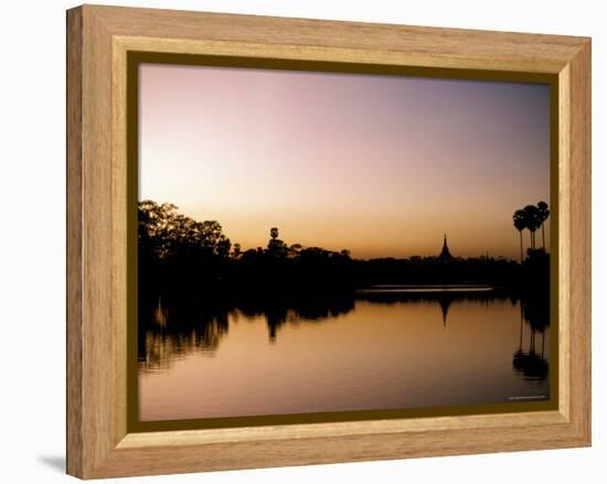 Sunset on Royal Lake, Yangon (Rangoon), Myanmar (Burma)-Upperhall-Framed Premier Image Canvas