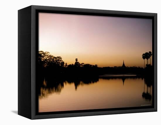 Sunset on Royal Lake, Yangon (Rangoon), Myanmar (Burma)-Upperhall-Framed Premier Image Canvas