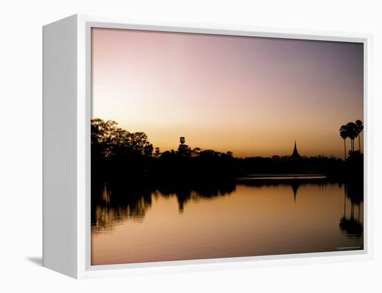 Sunset on Royal Lake, Yangon (Rangoon), Myanmar (Burma)-Upperhall-Framed Premier Image Canvas