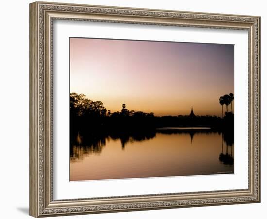 Sunset on Royal Lake, Yangon (Rangoon), Myanmar (Burma)-Upperhall-Framed Photographic Print