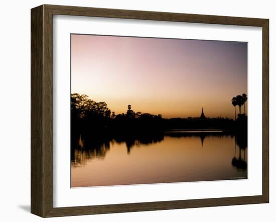 Sunset on Royal Lake, Yangon (Rangoon), Myanmar (Burma)-Upperhall-Framed Photographic Print