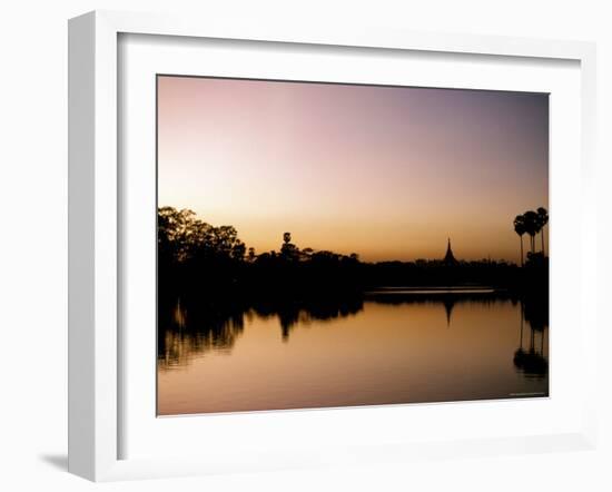 Sunset on Royal Lake, Yangon (Rangoon), Myanmar (Burma)-Upperhall-Framed Photographic Print