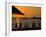 Sunset on Sailboat, Lighthouse and Umbrellas, Kusadasi, Turkey-Joe Restuccia III-Framed Photographic Print