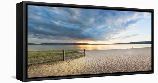 Sunset on South Bay, Lake Superior, Munising, Upper Peninsula, Alger County, Michigan, USA-null-Framed Premier Image Canvas