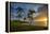 Sunset on Southern Maui Beach with Palm Trees-Terry Eggers-Framed Premier Image Canvas