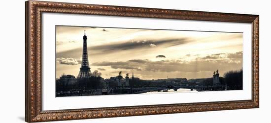 Sunset on the Alexander III Bridge - Eiffel Tower - Paris-Philippe Hugonnard-Framed Photographic Print