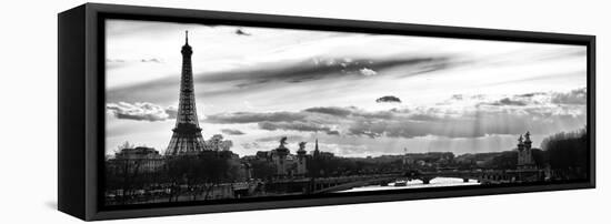 Sunset on the Alexander III Bridge - Eiffel Tower - Paris-Philippe Hugonnard-Framed Premier Image Canvas