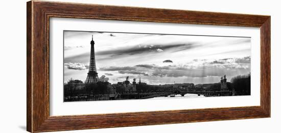 Sunset on the Alexander III Bridge - Eiffel Tower - Paris-Philippe Hugonnard-Framed Photographic Print