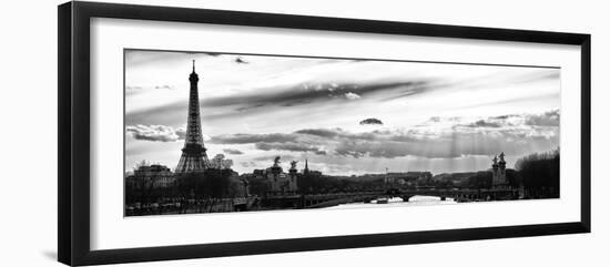 Sunset on the Alexander III Bridge - Eiffel Tower - Paris-Philippe Hugonnard-Framed Photographic Print