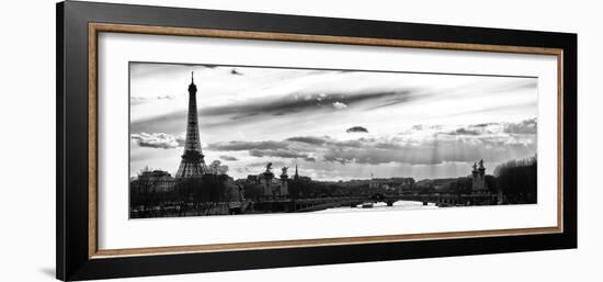 Sunset on the Alexander III Bridge - Eiffel Tower - Paris-Philippe Hugonnard-Framed Photographic Print