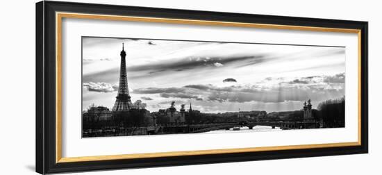Sunset on the Alexander III Bridge - Eiffel Tower - Paris-Philippe Hugonnard-Framed Photographic Print