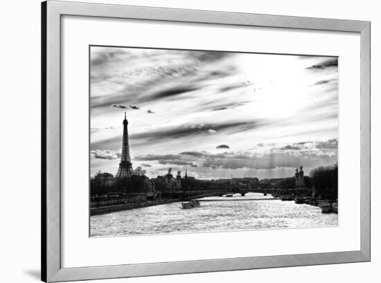 Sunset on the Alexander III Bridge - Eiffel Tower - Paris-Philippe Hugonnard-Framed Photographic Print