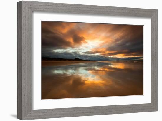 Sunset on the Beach at Bamburgh, Northumberland England UK-Tracey Whitefoot-Framed Photographic Print