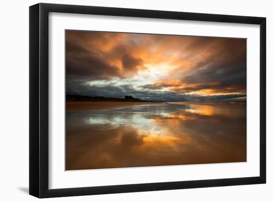 Sunset on the Beach at Bamburgh, Northumberland England UK-Tracey Whitefoot-Framed Photographic Print