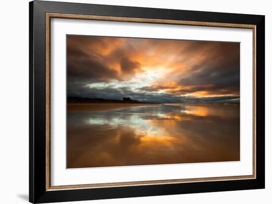 Sunset on the Beach at Bamburgh, Northumberland England UK-Tracey Whitefoot-Framed Photographic Print