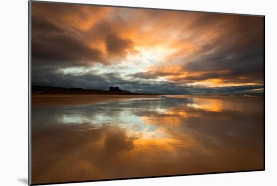 Sunset on the Beach at Bamburgh, Northumberland England UK-Tracey Whitefoot-Mounted Photographic Print