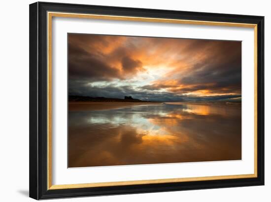 Sunset on the Beach at Bamburgh, Northumberland England UK-Tracey Whitefoot-Framed Photographic Print