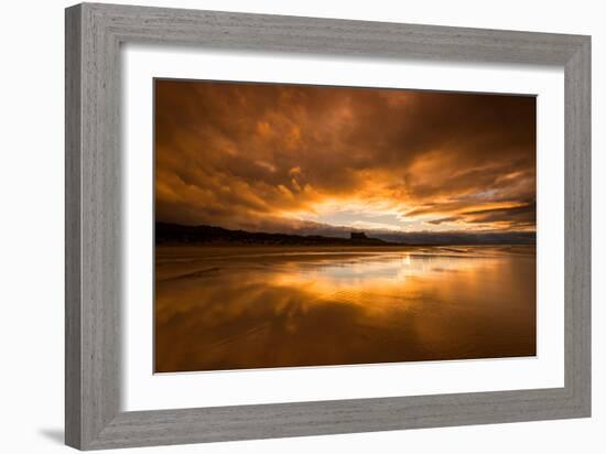 Sunset on the Beach at Bamburgh, Northumberland England UK-Tracey Whitefoot-Framed Photographic Print