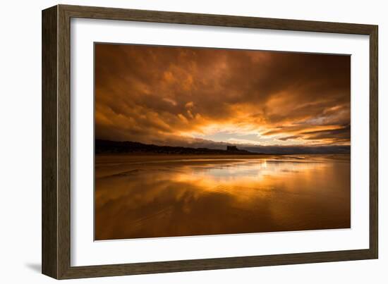 Sunset on the Beach at Bamburgh, Northumberland England UK-Tracey Whitefoot-Framed Photographic Print